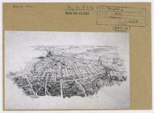 Vogelschauansicht: Neuplanung des Stadtzentrums. Berlin, Mitte, Stadtzentrum, Schloßplatz (1951 - 1994 Marx-Engels-Platz)/Lustgarten/Unter den Linden