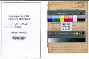 Entnazifizierung Heinrich Weiss, geb. 05.03.1901 (Kaufmann)