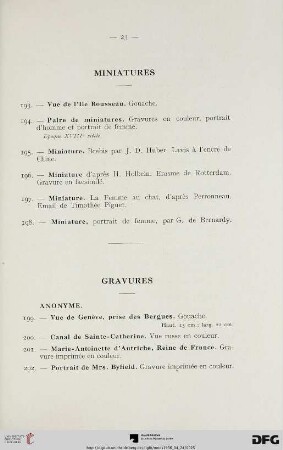 Gravures (Nr. 199-229)