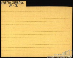 GEMÜSEBAU: Diverses ABSATZ-ZWISCHENK.