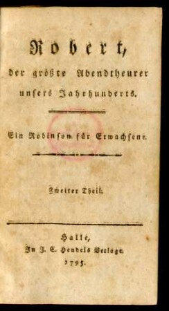 Th. 2: Robert, der einsame Bewohner einer Insel im Südmeer