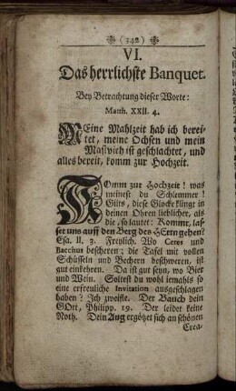 VI. Das herrlichste Banquet.