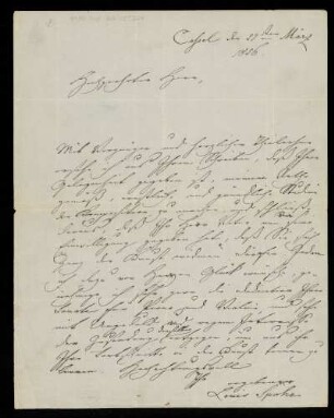Brief von Louis Spohr an Bernhard Scholz