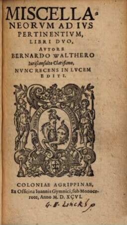 Miscellaneorum ad ius pertinentium libri duo
