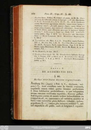 Caput II. De Attributis Dei.