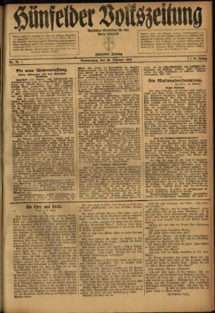 Ausgabe vom Donnerstag, den 30. Oktober 1919.