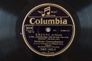Boheme : 3. Akt: "Entschuldigt, wißt ihr nah' hier eine Schenke" (Sa dirmi, scusi) / (G. Puccini)