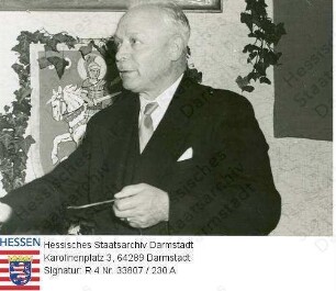 Stock, Christian (1884-1967) / Porträt bei der Ernennung zum Ehrenbürger von Bad Orb