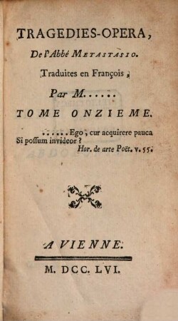 Tragedies-Opera De l'Abbe Metastasio, 11