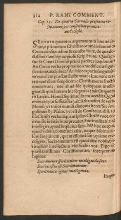 Cap. 13. De quarta Carnalis praesentiae refutatione, per consensum primitivae Ecclesiae.