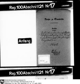 Instruktionen des Domkapitels und der Ritterschaft für die Osnabrücker Deputierten in Münster wegen Ermäßigung der Kontributionen