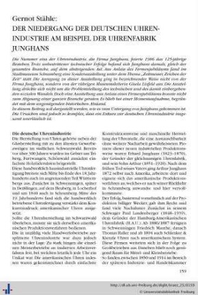 Der Niedergang der deutschen Uhrenindustrie am Beispiel der Uhrenfabrik Junghans.