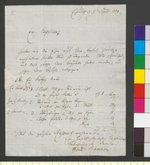 Brief von Ramann, Gebrüder an Goethe, Johann Wolfgang von