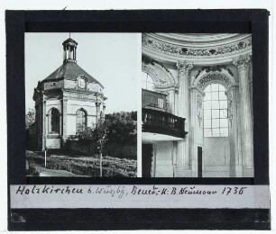 Holzkirchen, Benediktinerpropstei : Außenansicht und Innenansicht der Kirche