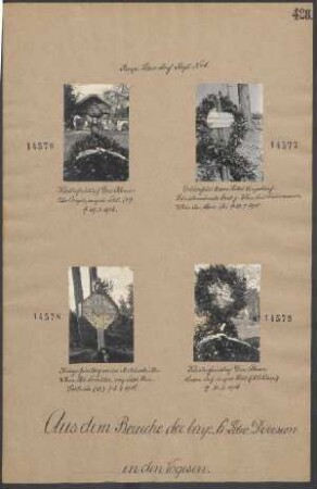Kriegerfriedhof an der Muldenhütte: Whrm. Seb. Trenkler, ung. Ldst. Xav. Schleich (12.) gest. 05.03.1916