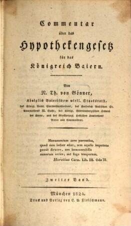 Commentar über das Hypothekengesetz für das Königreich Baiern, 2