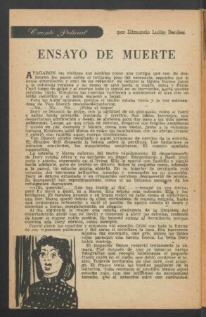 Ensayo de muerte : Cuento policial