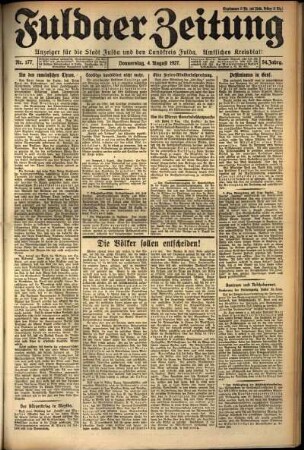 Ausgabe vom Donnerstag, den 04. August 1927.