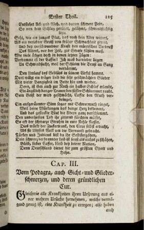 Cap. III. Vom Podagra, auch Gicht- und Gliederschmerzen, und deren gründlichen Cur.