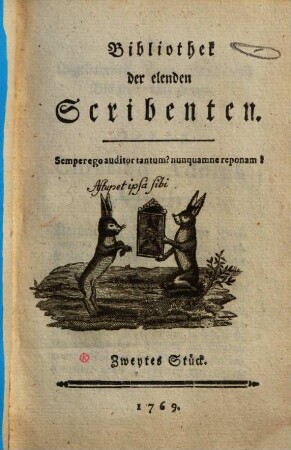 Bibliothek der elenden Scribenten. 2. 1769