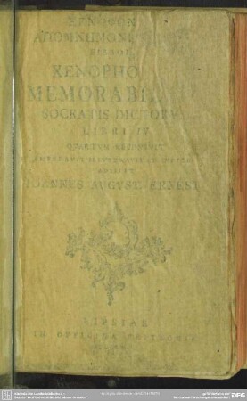Xenophontis Memorabilium Socratis Dictorum Libri IV