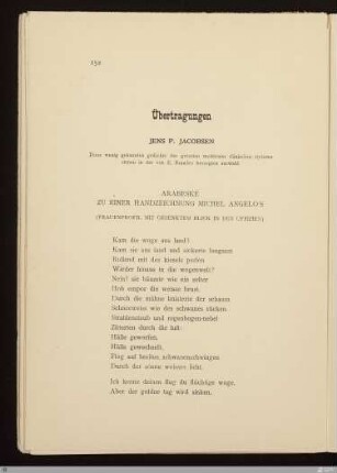 Übertragungen Jens P. Jacobsen / [Stefan George]
