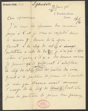Brief an B. Schott's Söhne : 12.06.1906