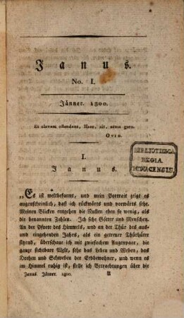 Janus : eine Zeitschrift auf Ereignisse und Thatsachen gegründet, 1800, 1 - 3 (= Jan. - März)