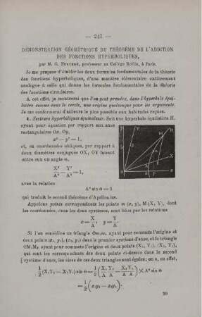 DÉMONSTRATION GÉOMÉTRIQUE DU THÉORÈME DE L´ADDITION DES FONCTIONS HYPERBOLIQUES.