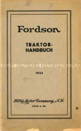 Fordson Traktor-Handbuch