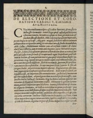 8-44, De Electione et Coronatione Caroli V. Caesaris Aug. Historia