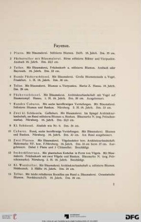 Fayence (Nr. 1-23)