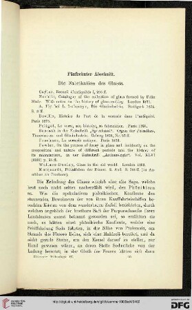 Fünfzehnter Abschnitt: Die Fabrikation des Glases