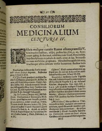 Consiliorum Medicinalium Centuria IV.