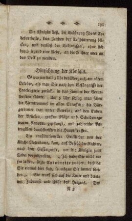 Hinrichtung der Königin.