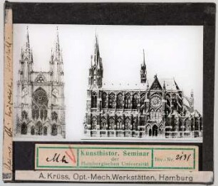 Reims: St. Nicaise, Westfassade und Modell