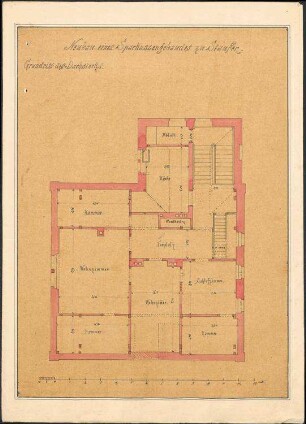 Sparkassengebäude Staufen; Grundriss Dachgeschoss