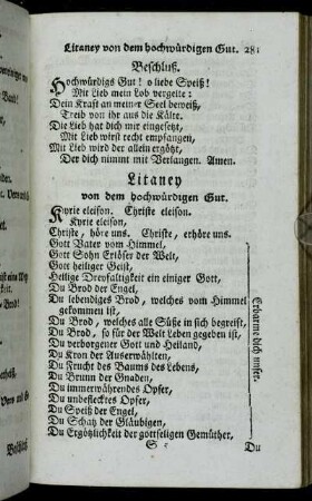 Litaney von dem hochwürdigen Gut