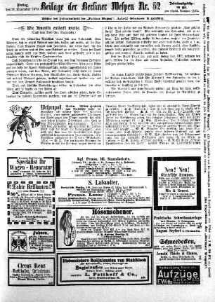 Beilage der Berliner Wespen Nr. 52