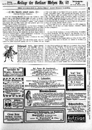 Beilage der Berliner Wespen Nr. 52
