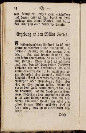 Ergebung in den Willen Gottes.