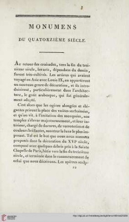 Monumens du quatorzième siècle
