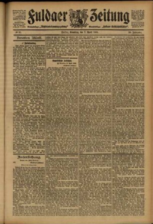 Zweite Ausgabe vom Samstag, den 07. April 1906.