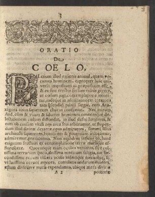 Oratio De Coelo,