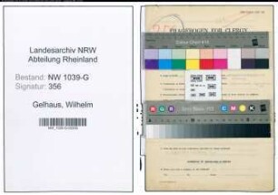 Entnazifizierung Wilhelm Gelhaus , geb. 06.06.1889 (Generalvikariatsrat)