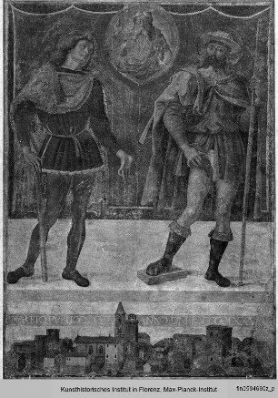 Fresko: Die heiligen Romanus und Rochus