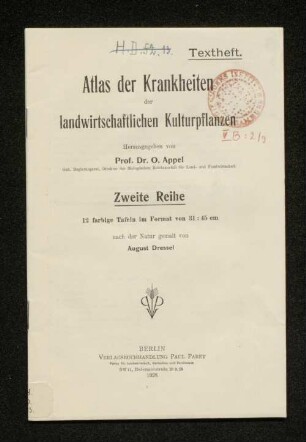 Atlas der Krankheiten der landwirtschaftlichen Kulturpflanzen