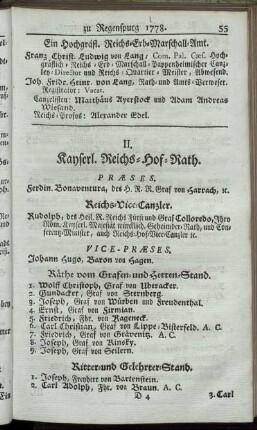 II. Kayserl. Reichs-Hof-Rath.