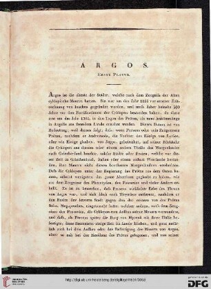Argos: Erste Platte