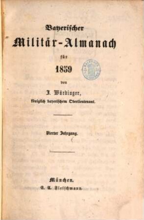 Bayerischer Militär-Almanach : für ..., 4. 1859